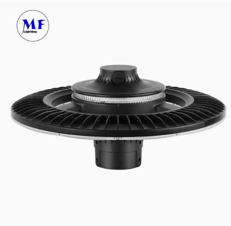 Lampe de jardin LED réglable 150W IP65 Étanche intégrée 130lm/W Ronde Noire Cour Parc Jardin Poteau Sommet