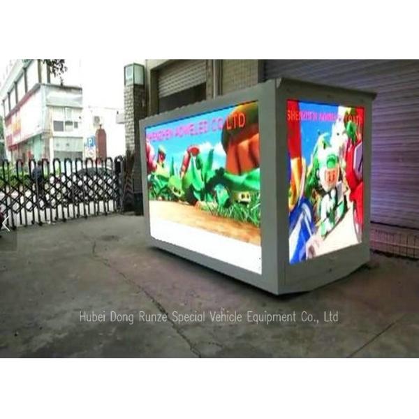 Outdoor LED Billboard Truck , LED Video Display Truck With Left / Right / 3 Sided