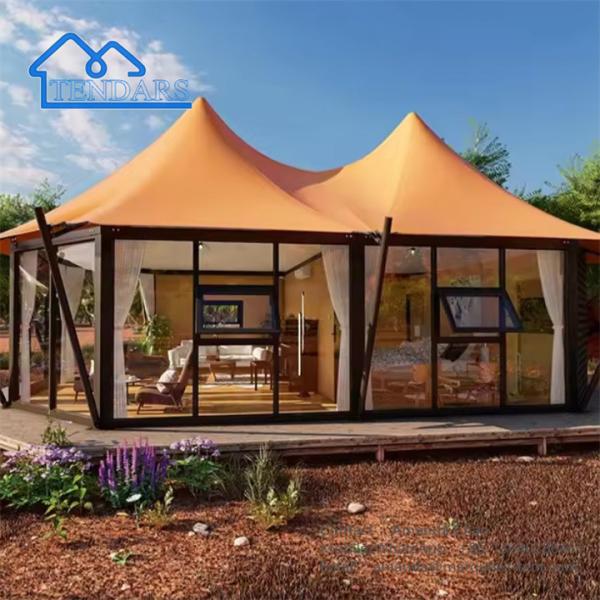 Estrutura galvanizante de imersão a quente ao ar livre Impermeável Camping Hotel Tenda para Resort