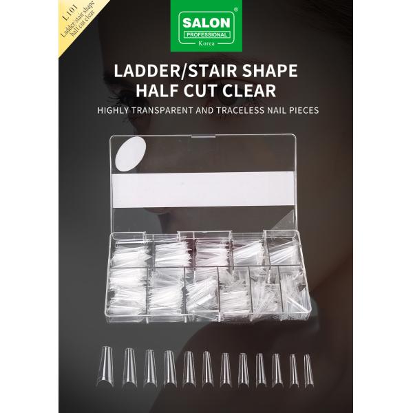 Wholesale False Nails Long Sharp Shape Half Cover Natural French Acrylic Fake Nails Salon Use