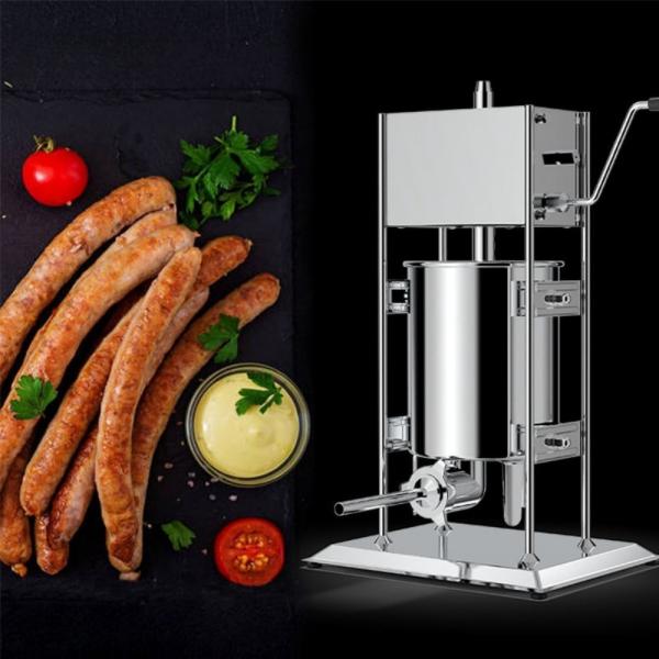 Stainless Steel Sausage Filler for Food Machine Holds 13kg Meat Capacity 15L Capacity