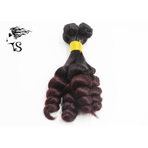 100% Brazilian Virgin Burgundy Ombre Human Hair Extensions Weft Aunty Funmi Style