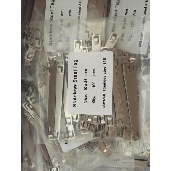 7 X 75 Mm Industrial Cable Identification Tags , Stainless Steel Metal Tags