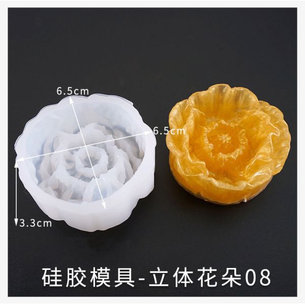 Crystal dropper mold DIY jewelry mirror three-dimensional flower new high brightness flower silicone mold
