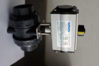 União verdadeira pneumática atuada direta da válvula de bola UPVC do PVC do ar dobro