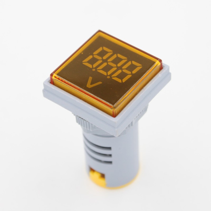 Mini Panel 230V Single Phase Square Digital Ammeter LED Indicator Light IP53 0.5 Accuracy 500V AC/DC Voltage Measurement ABS