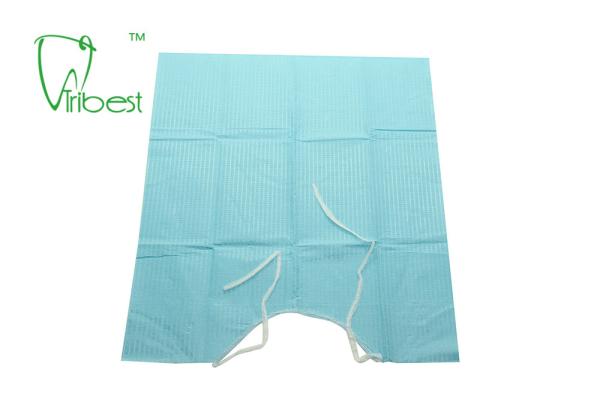 2 Ply Paper 1 Ply Poly Disposable Dental Bibs Dental Protective Wear With Tie