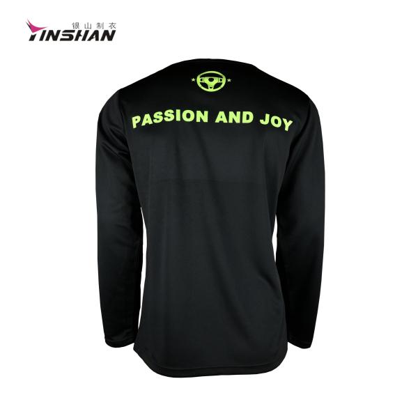 Спортивная одежда на заказ Черная длинная рукава мужская футболка с рисунком и печатью