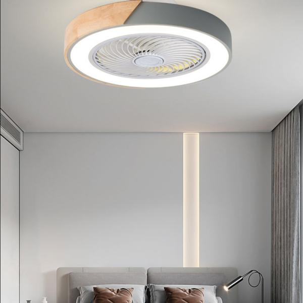 Fabricante Luz Regulable Residencial Control Remoto Acrílico Moderno Led Ventilador de Techo de Madera