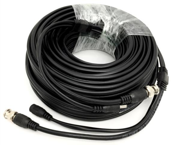 Fez pre ao cabo 20M da câmera do CCTV do co-axial de RG59P 30M 40M Patch Cord BNC e conector da C.C.