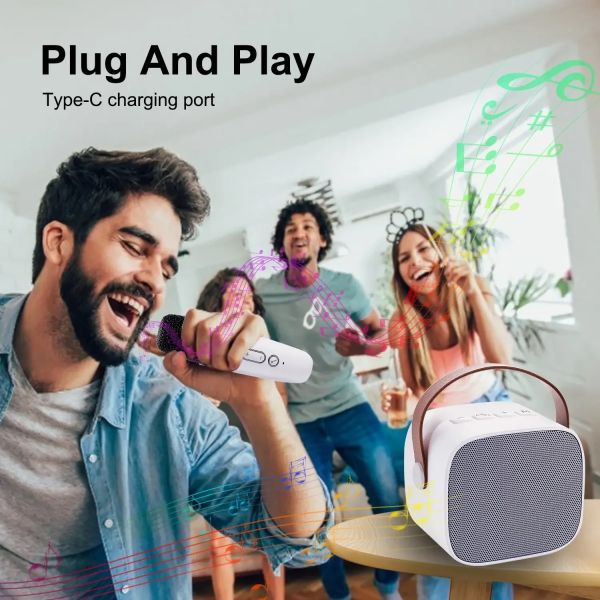 Audio Integrated Microphone Karaoke Wireless Speaker Lamp Portable Home Singing Family Outdoor Bluetooth Music Compact