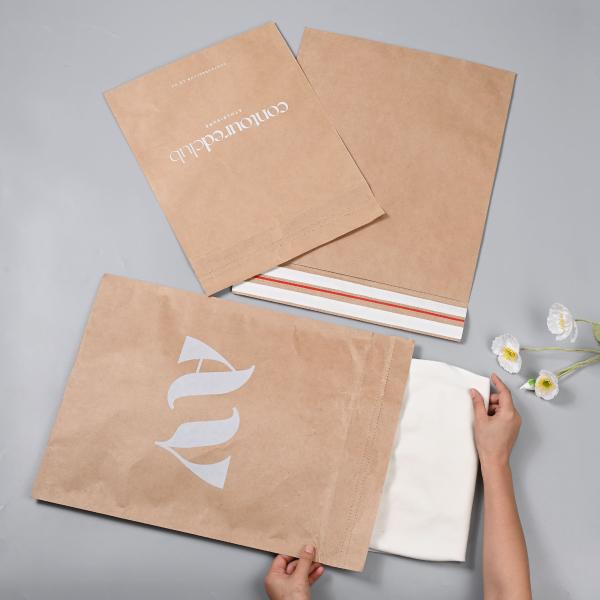 Eco Friendly Recycled Kraft Paper Bags Side Gusseted Paper Bags Durable
