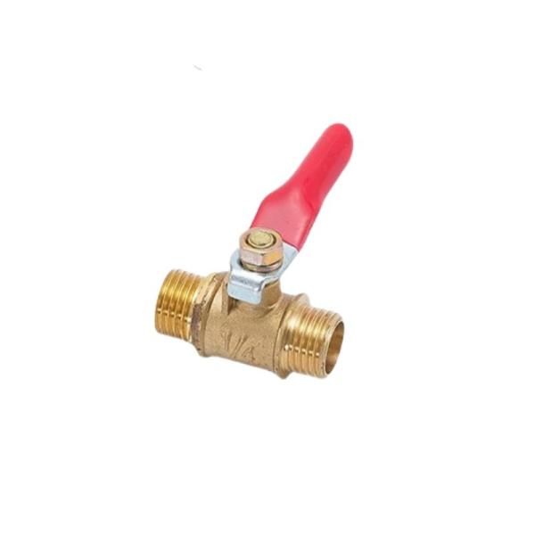 Round Pipe C10200 Brass Ball Valve Air Pneumatic Hose Barb Inline Fitting Coupling Male Thread for Water Oil Gas Fuel