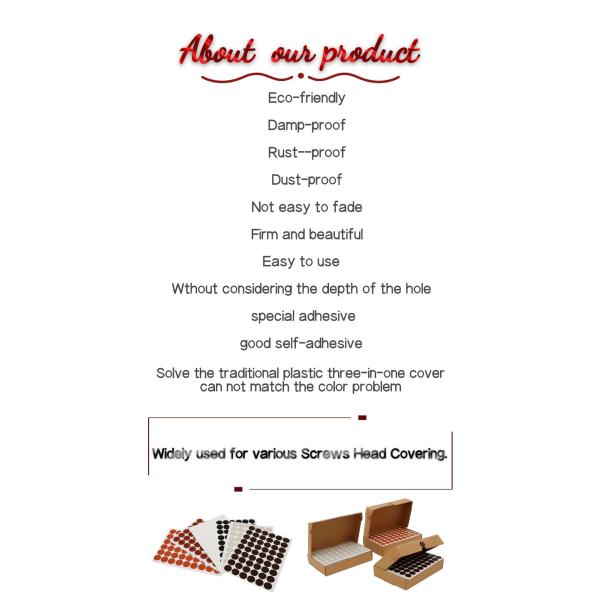 Dustproof Self Adhesive Screw Caps Cabinet Screw Cover Stickers Oem/Odm