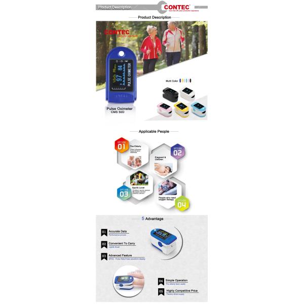 Medical Supply Equipment Device Ce FDA Blue plastic Blood Pressure Monitor used Cms50d Finger Pulse Oximeter