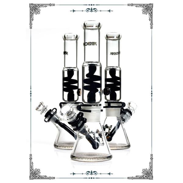 PHOENIX STAR Freezable Coil Beaker Bottom Glass Bong Smoking Water Pipe