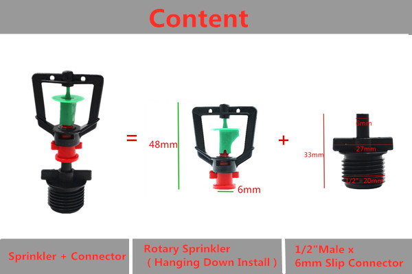360 Degrees Rotary Micro Irrigation Nozzles With Threaded Connector / Barbed Connector