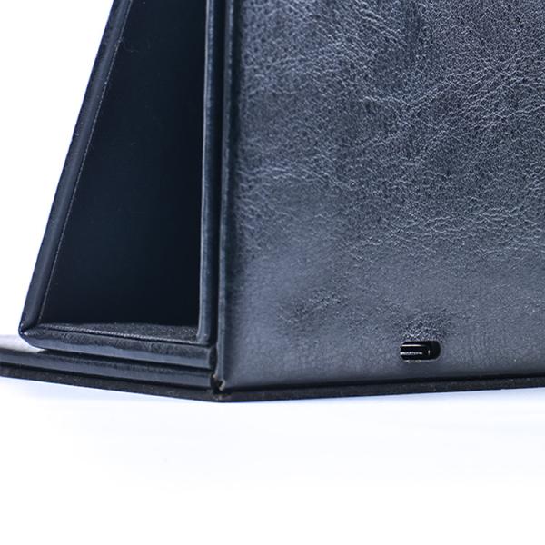 Держатель ручки PU организатора стола кожаный с заряжателем Ци беспроводным