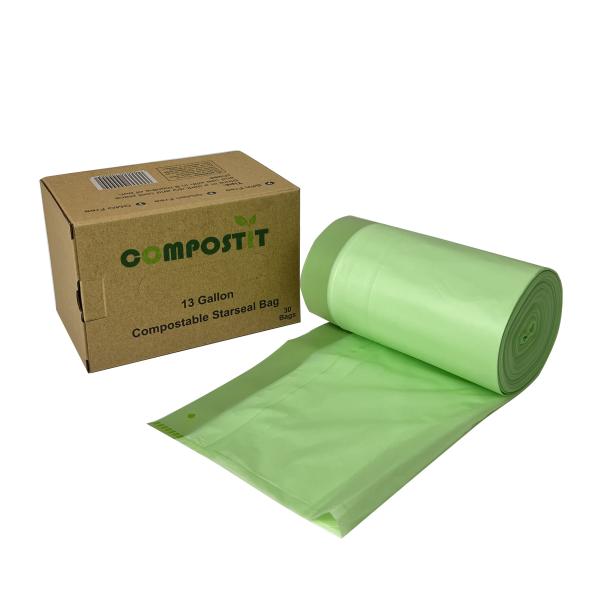 Eco Friendly Compostable Garbage Bags Heavy Duty Kitchen Drawstring Trash Bags