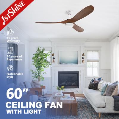 1stshine Hotel Decorativo LED ventilador de teto com iluminação dimmable e lâminas de madeira