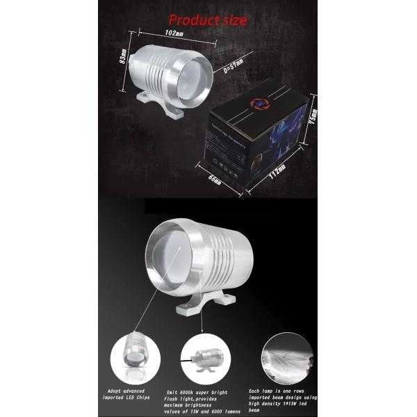 1500LM 30W 12V U2 Shockproof Projector Fog Lamps