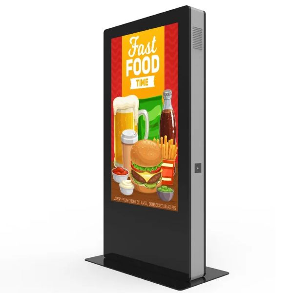 55 65 Outdoor Floor Standing Digital Signage Waterproof IP65 High Brightness Advertising Kiosk Weatherproof Totem OEM