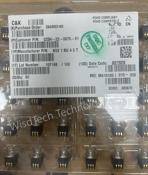 K5V1BU43T Commutateurs tactiles SPST 4.5N THRGH HL Circuits intégrés IC