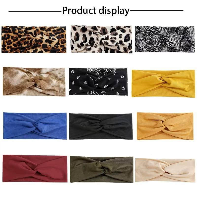 Elastic Wide Cotton Sweatband Headband - Perfect For Workout Yoga And Sports