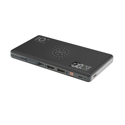 Colorful OEM Fast Charging Wireless Power Bank 10000mAh with 3IN1 Cable LCD Digital Display Cellphone Universal Battery