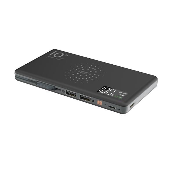 Top Selling LCD Digital Display Wireless Power Bank 10000mA Built-in 3IN1 Cable Type-C Input&Output Portable Mobile Powe