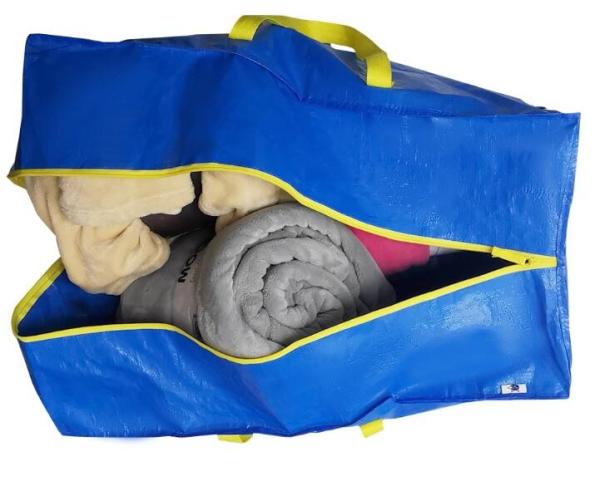 waterproof large luggage garment Bag PP polypropylene moving bag portable storage woven carry duffle bag with zipper
