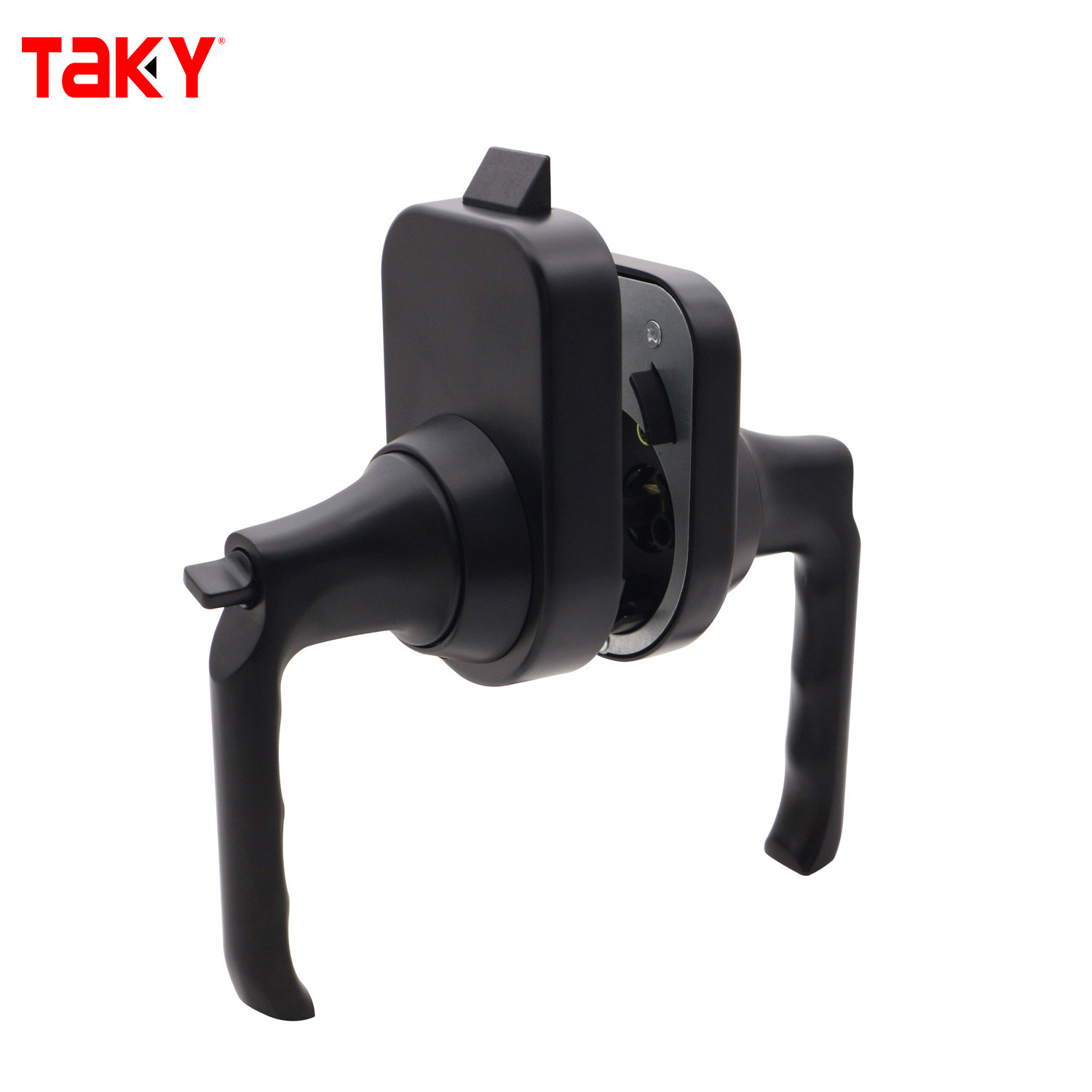 Matt Black Double Door Lock Aluminium Alloy Handle Locks With Keys
