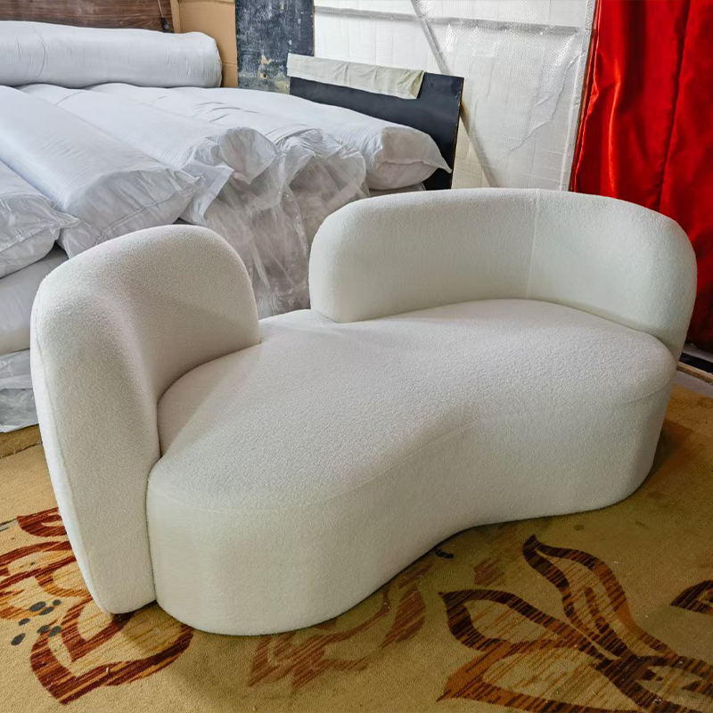 Minimalist Modern Eco-Friendly Curved Fabric Corner Sofa Set for Villa Home Office Living Room