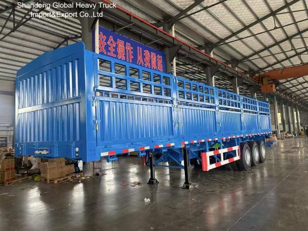 Semi-remorque à clôture à 3 essieux de 60 tonnes pour le transport du bétail