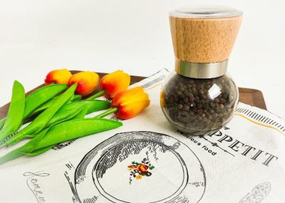 Reutilizavel moedor de sal e pimenta de madeira de tampa de molho de pimenta limpa e moderna