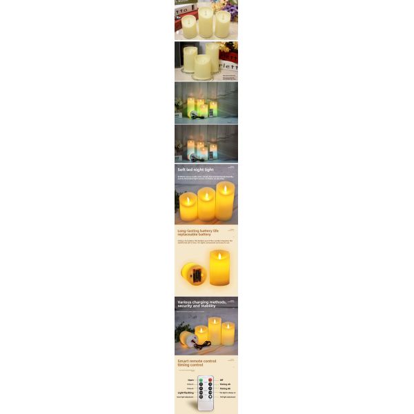 Flameless Rod Wax Electronic Candle Battery Operating Flickering Led Candle Light