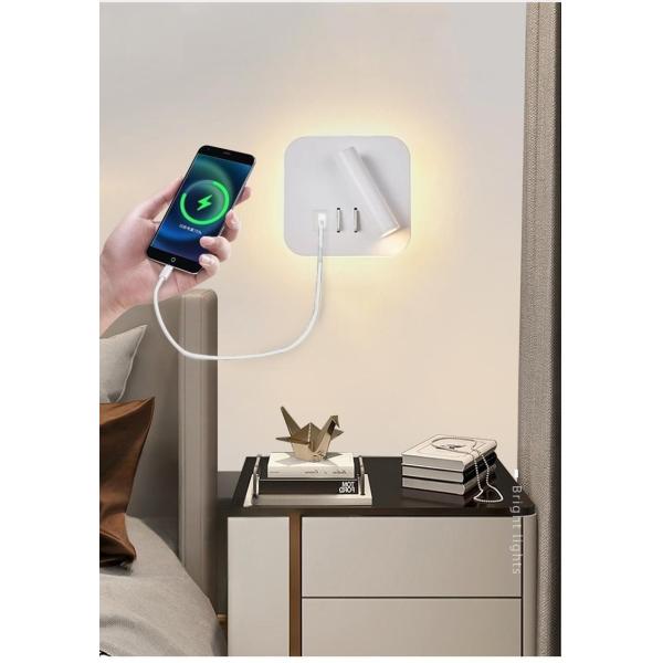 Современный простой USB поворачивая чтение изголовья гостиницы спальни лампы стены СИД