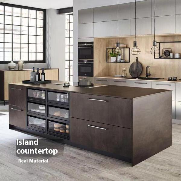 Sleek Stainless Steel Kitchen Island Brushed With 5mm Thickness Countertop