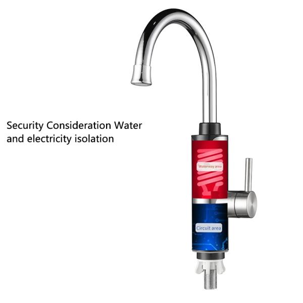 Kitchen Bathroom Electric Instant Water Heating Tap With LED Digital Display