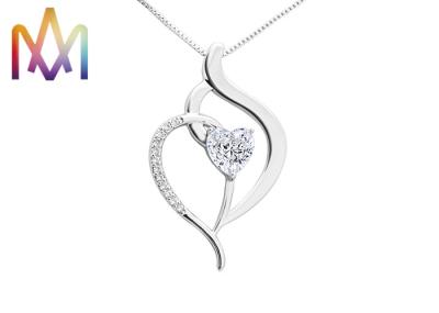 colar do pendente do coração do amor 10g com zirconita