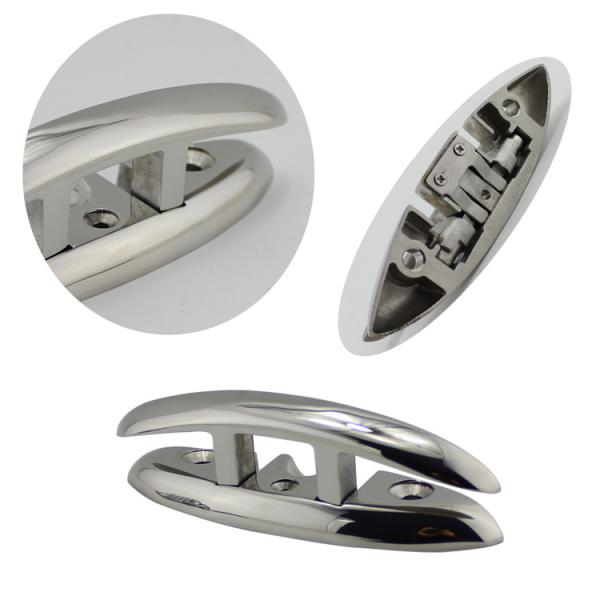 Marine Hardware Fittings 6 Folding Cleat Polished Finish Made of 316 Stainless Steel