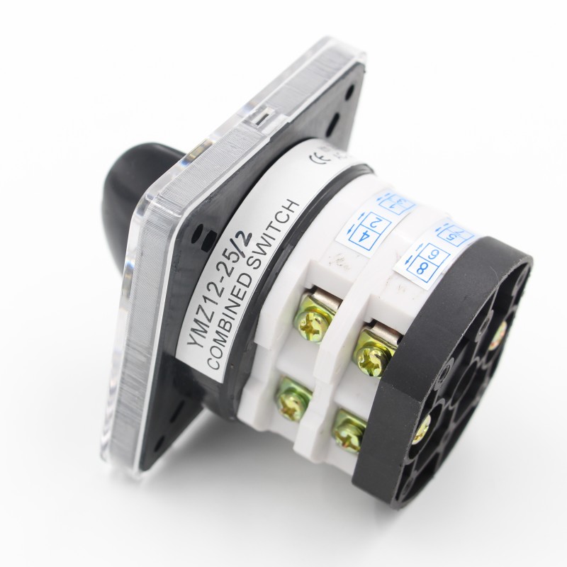 LW31 Series 25A 1-Pole 3-Position Rotary Cam Switch 25 Amp Changeover Switch with Copper Brass Metal & Plastic Materials