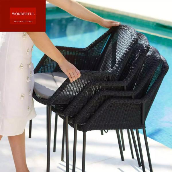 Outdoor Furniture Garden Modern Rattan Dining Chair with Foldable Design and Mail Packing