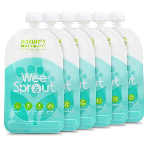 Malotes amigáveis do bico do armazenamento 100ml Eco do comida para bebê que estão Squeezable