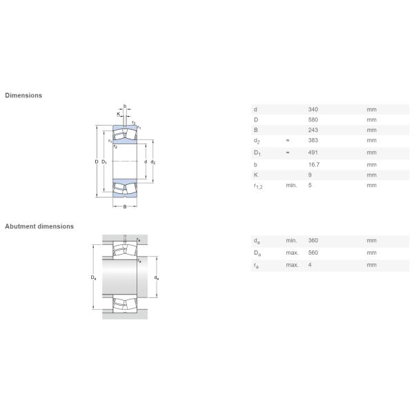 24168 ECCJ / W33 Low Friction Bearing 340 x 580 x 243 MM Carbon Steel Metal Cage