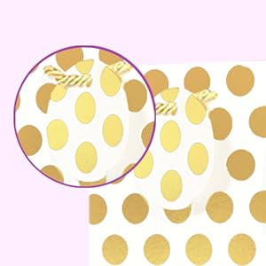 Metallic Foil Polka Dots Wine Gift Bag Bulk Recyclable Paper Wine Carrier Bags Tote Gift Bags, Party Gift Wrapping