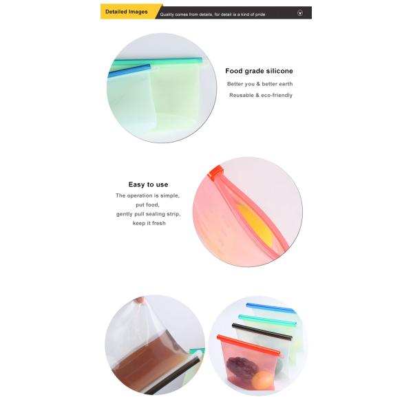 сумки хранения еды силикона 500ml 1000ml 1500ml теплостойкие