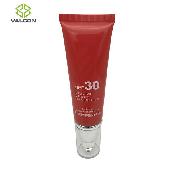 Diameter 30 MM Airless Cosmetic Tubes Silver UV Pump Acrylic Cap For Sunscreen