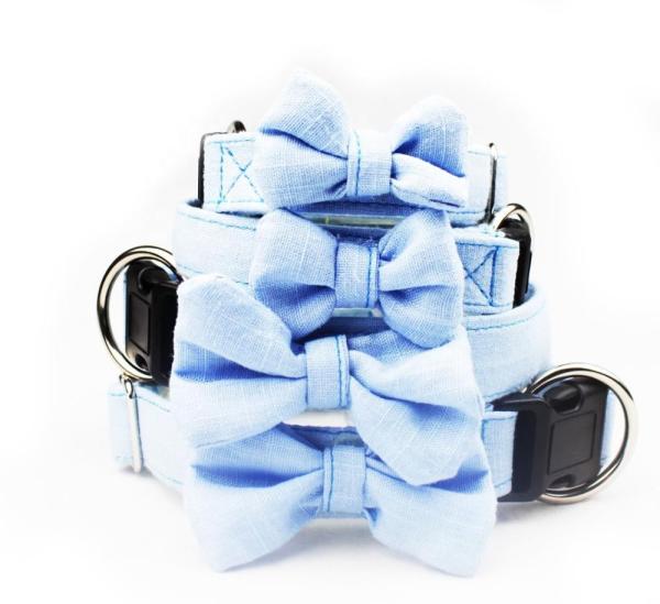 C518 Wholesale Custom Logo Luxury Hand Made New Products Pets for Dog Bamboo Hemp Bow Tie Collar Dog