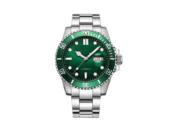 Classic Automatic Bracelet Watch ,  Green Dial Mens Stainless Steel Watches